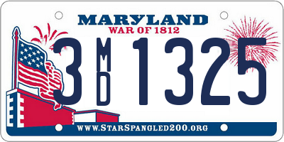 MD license plate 3MD1325