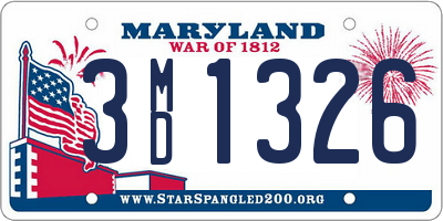 MD license plate 3MD1326