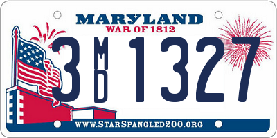 MD license plate 3MD1327