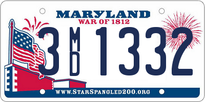 MD license plate 3MD1332