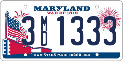 MD license plate 3MD1333