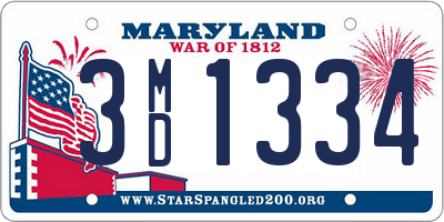 MD license plate 3MD1334