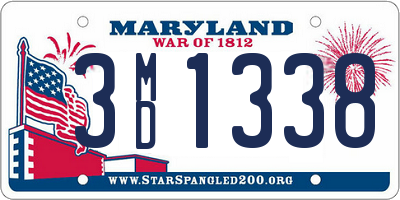 MD license plate 3MD1338