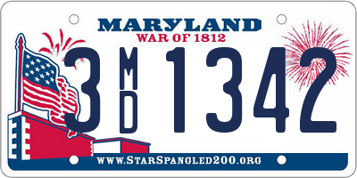 MD license plate 3MD1342