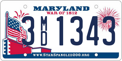 MD license plate 3MD1343