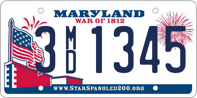 MD license plate 3MD1345