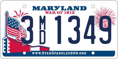 MD license plate 3MD1349