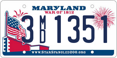 MD license plate 3MD1351