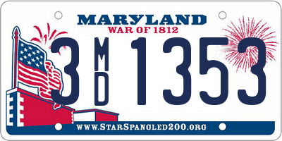 MD license plate 3MD1353