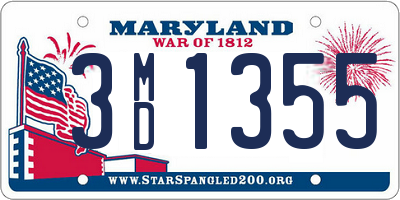 MD license plate 3MD1355