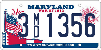 MD license plate 3MD1356