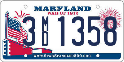 MD license plate 3MD1358