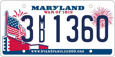 MD license plate 3MD1360