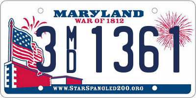 MD license plate 3MD1361