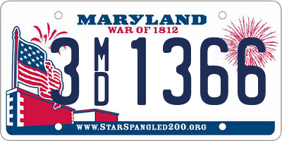 MD license plate 3MD1366