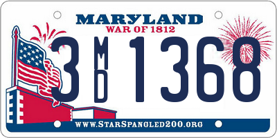 MD license plate 3MD1368