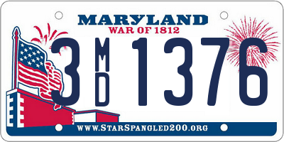 MD license plate 3MD1376