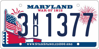 MD license plate 3MD1377