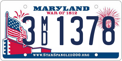 MD license plate 3MD1378