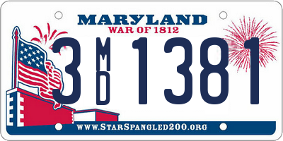 MD license plate 3MD1381