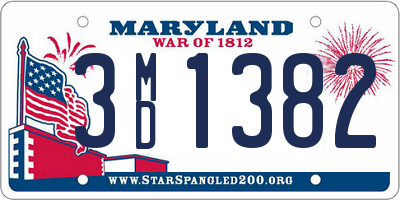 MD license plate 3MD1382