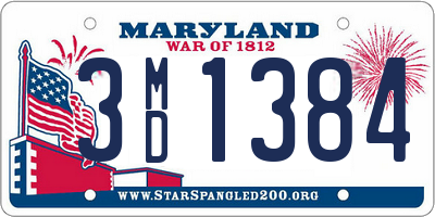 MD license plate 3MD1384