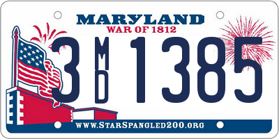 MD license plate 3MD1385