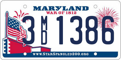 MD license plate 3MD1386