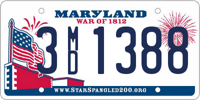 MD license plate 3MD1388