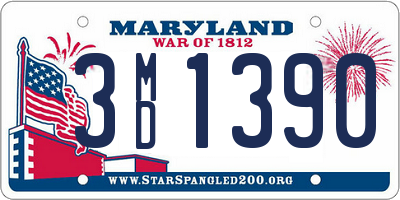 MD license plate 3MD1390