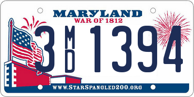 MD license plate 3MD1394