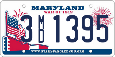 MD license plate 3MD1395