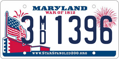 MD license plate 3MD1396