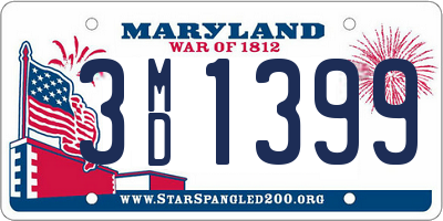 MD license plate 3MD1399