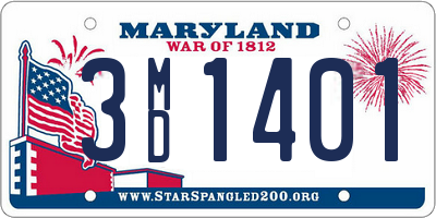 MD license plate 3MD1401