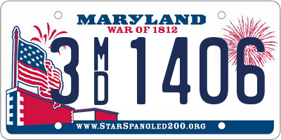 MD license plate 3MD1406