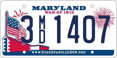 MD license plate 3MD1407