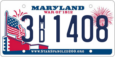 MD license plate 3MD1408