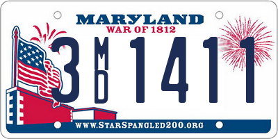 MD license plate 3MD1411