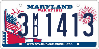 MD license plate 3MD1413