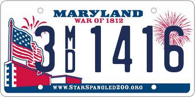 MD license plate 3MD1416