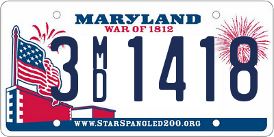 MD license plate 3MD1418