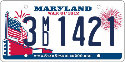 MD license plate 3MD1421