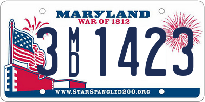 MD license plate 3MD1423