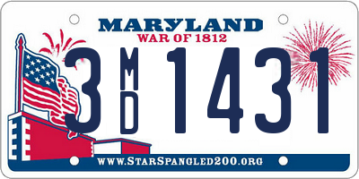 MD license plate 3MD1431