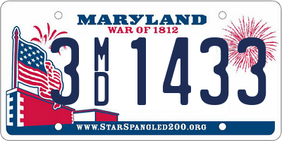 MD license plate 3MD1433