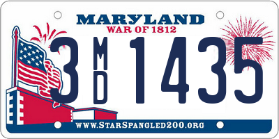 MD license plate 3MD1435