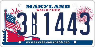 MD license plate 3MD1443