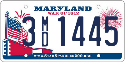 MD license plate 3MD1445