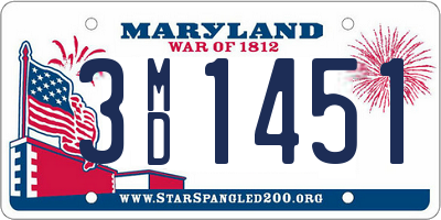 MD license plate 3MD1451